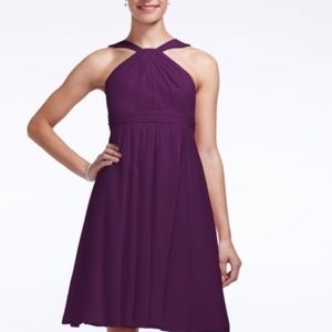 Plum Y-Necked Semi-Formal Dress, Size 14